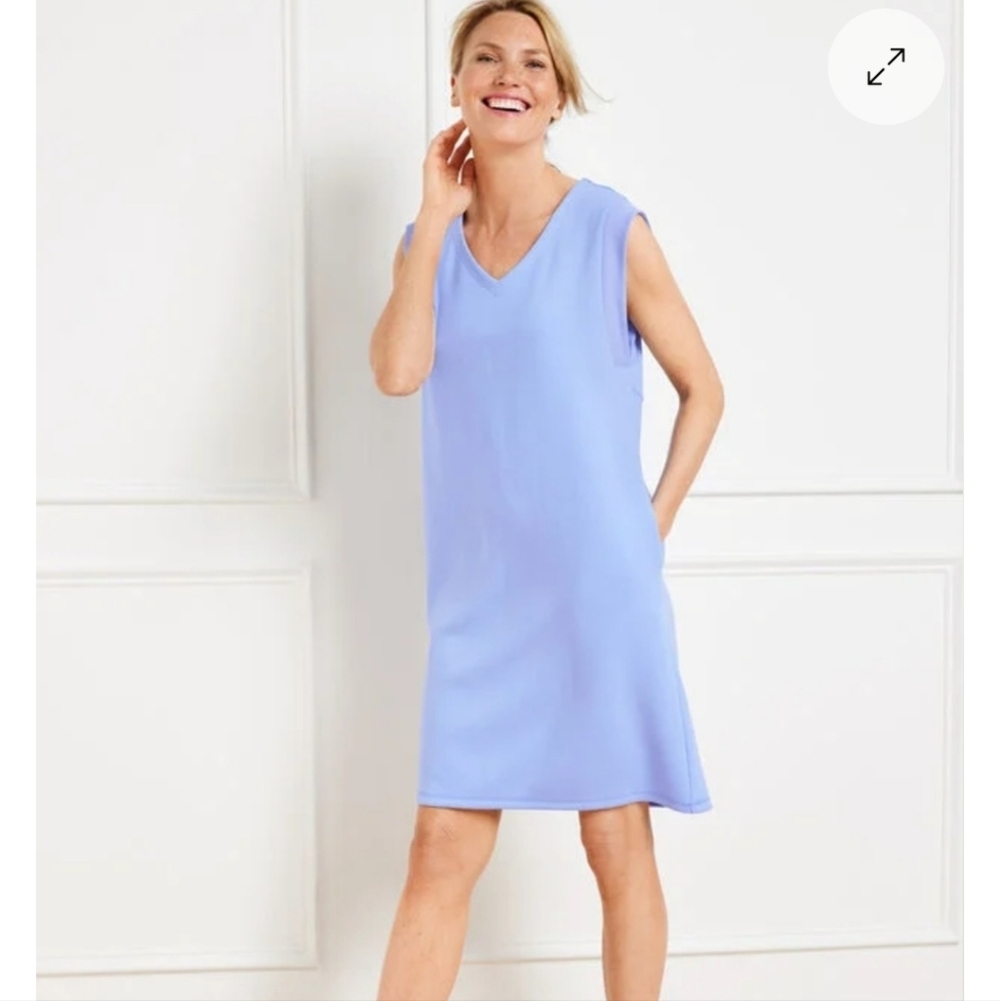 Talbots AirKnit Stretch Sleeveless Peri Blue Dress Womens Size Large